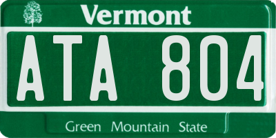 VT license plate ATA804