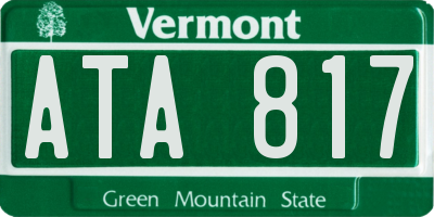 VT license plate ATA817