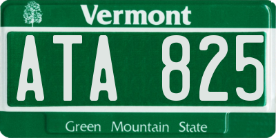 VT license plate ATA825