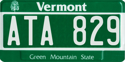VT license plate ATA829