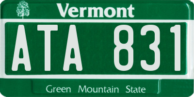 VT license plate ATA831