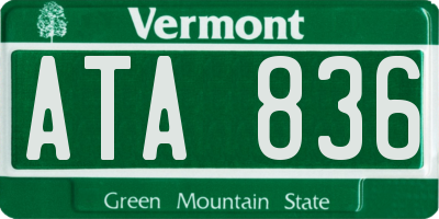VT license plate ATA836