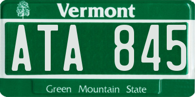 VT license plate ATA845