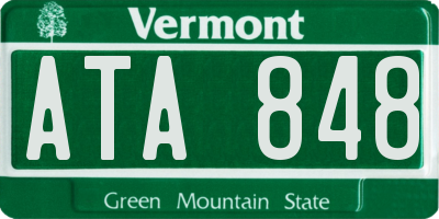 VT license plate ATA848