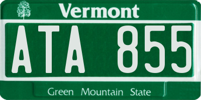 VT license plate ATA855