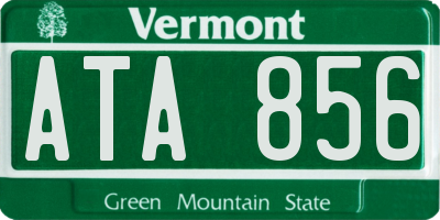 VT license plate ATA856