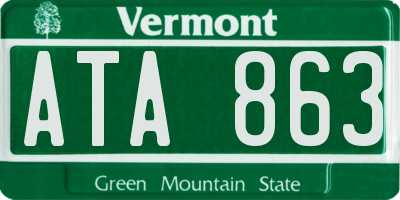 VT license plate ATA863