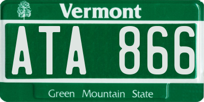 VT license plate ATA866