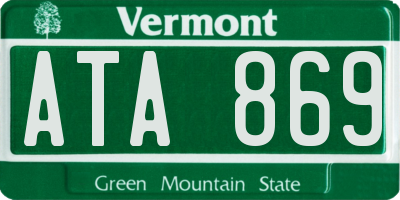 VT license plate ATA869
