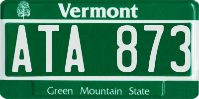 VT license plate ATA873
