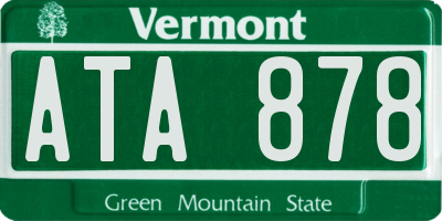 VT license plate ATA878