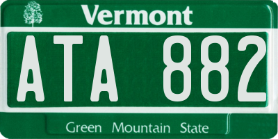 VT license plate ATA882