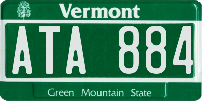 VT license plate ATA884