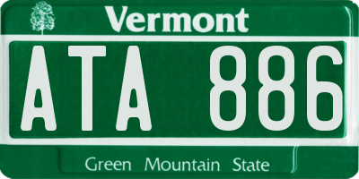 VT license plate ATA886