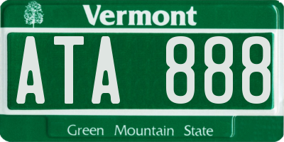 VT license plate ATA888