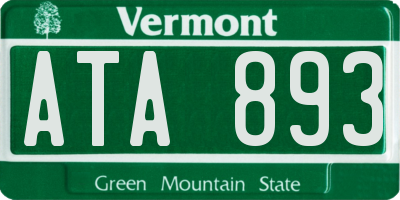 VT license plate ATA893