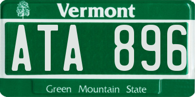 VT license plate ATA896