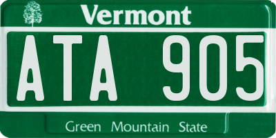 VT license plate ATA905