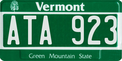 VT license plate ATA923