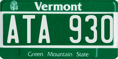VT license plate ATA930