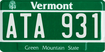 VT license plate ATA931