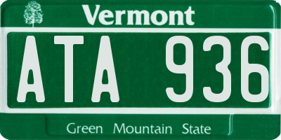 VT license plate ATA936