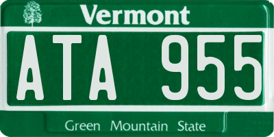 VT license plate ATA955