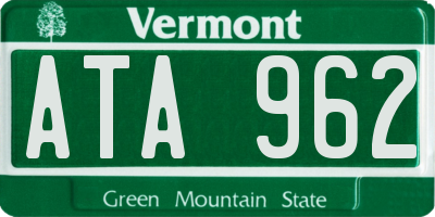 VT license plate ATA962