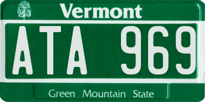 VT license plate ATA969