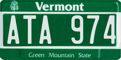VT license plate ATA974