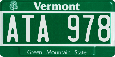 VT license plate ATA978