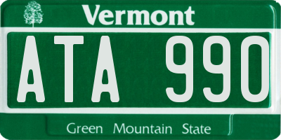 VT license plate ATA990