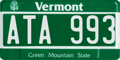VT license plate ATA993