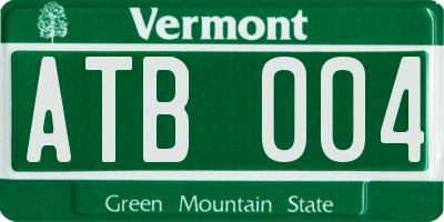 VT license plate ATB004