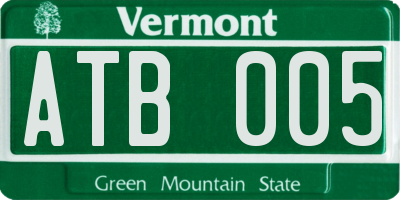 VT license plate ATB005