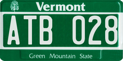 VT license plate ATB028