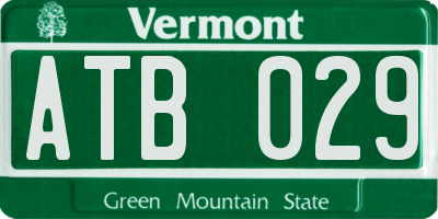 VT license plate ATB029