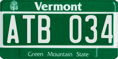 VT license plate ATB034