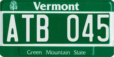 VT license plate ATB045