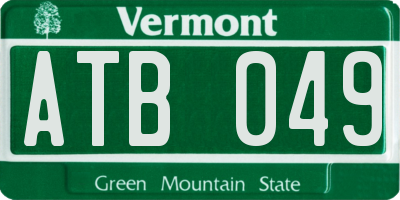 VT license plate ATB049