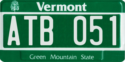 VT license plate ATB051