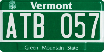 VT license plate ATB057
