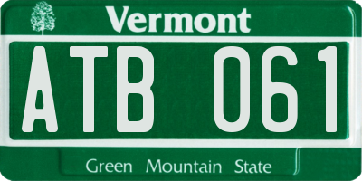 VT license plate ATB061