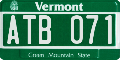 VT license plate ATB071