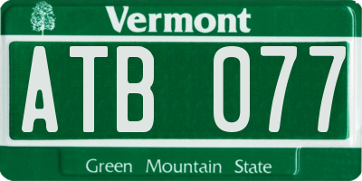 VT license plate ATB077