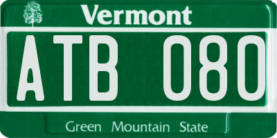 VT license plate ATB080