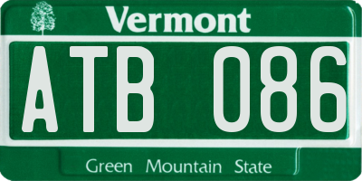 VT license plate ATB086