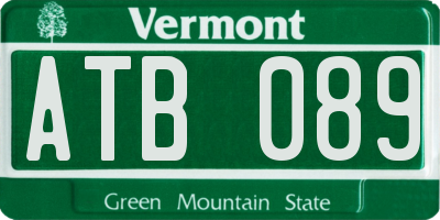 VT license plate ATB089