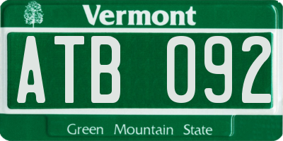 VT license plate ATB092