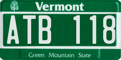 VT license plate ATB118